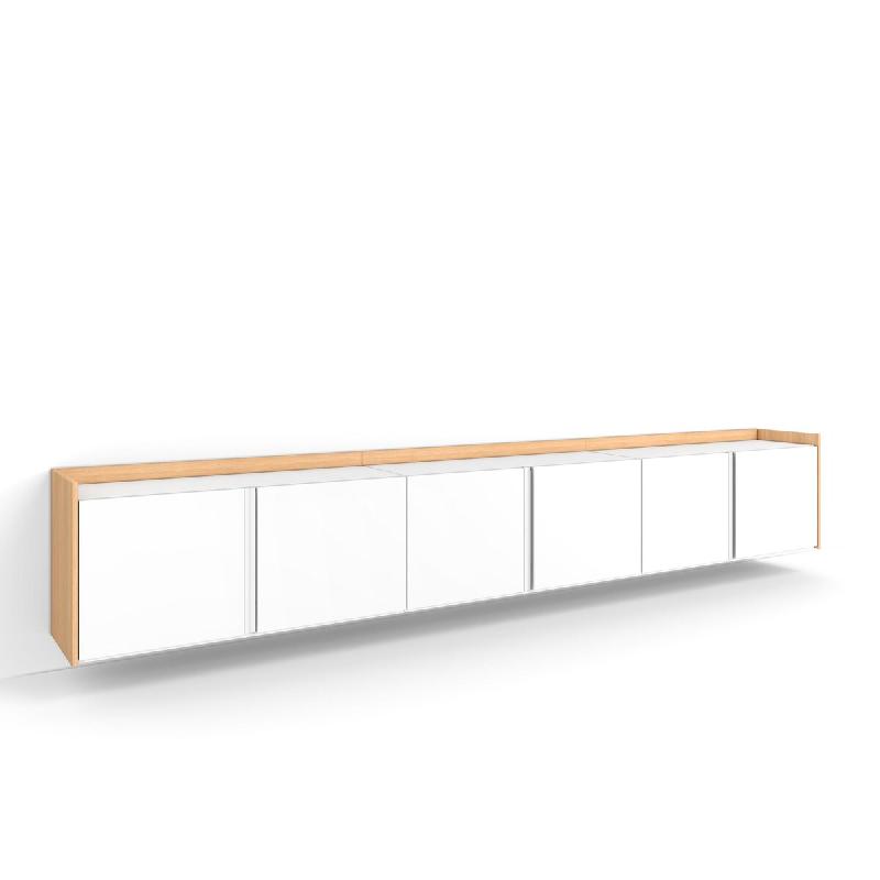 SKRAUT HOME Meuble TV, Banc Télé, 309x50x35 cm, Pour les TV jusqu'à 80
