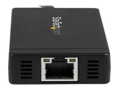 STARTECH.COM HUB USB-C À 3 PORTS AVEC GIGABIT ETHERNET - USB-C VERS 3X USB-A - USB 3.0 - 5GBPS - ADAPTATEUR D'ALIMENTATION INCLUS