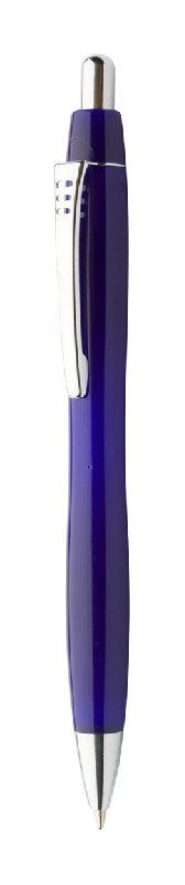 Stylo à bille - plastique avec corps coloré, clip en métal et poussoir chromé - encre bleue_0