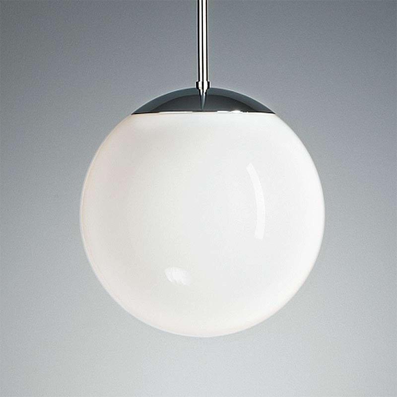 TECNOLUMEN SUSPENSION CHROMÉE BOULE OPALE 35 CM