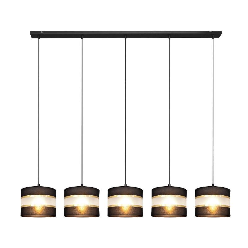 HELAM SUSPENSION LINÉAIRE HELEN NOIRE-DORÉE 5 LAMPES