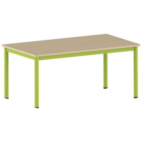 TABLE CARÉLIE 140 X 80 MOBILE T4 STRAT HÊTRE MIEL- VERT 1864 - MOBIDECOR