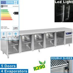 Table frigorifique ventilée  5 portes vitrées gn 1/1  700 lit.    Dt274/r2-vd_0