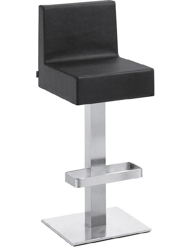Tabouret de bar Akina - châssis epoxy aluminium - assise et dos rembourrés_0