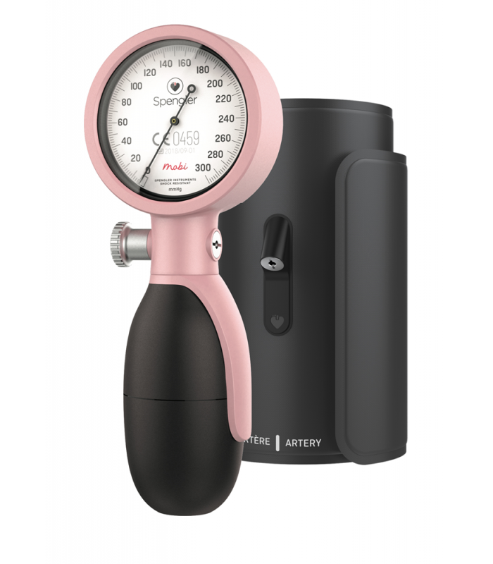 Tensiomètre manuel Spengler MOBI - avec brassard rose poudré adulte (M) - design primé et technologie 3D Shield_0