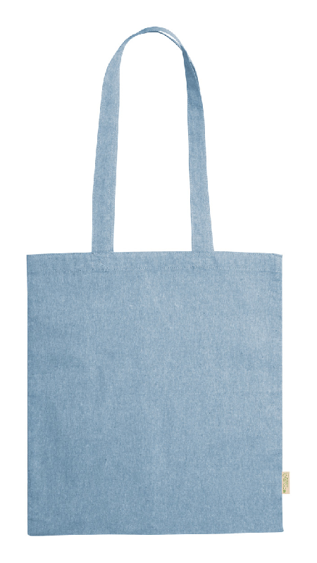Tote bag - sac publicitaire en coton recyclé - 120 g/m² - bleu clair - anses longues_0