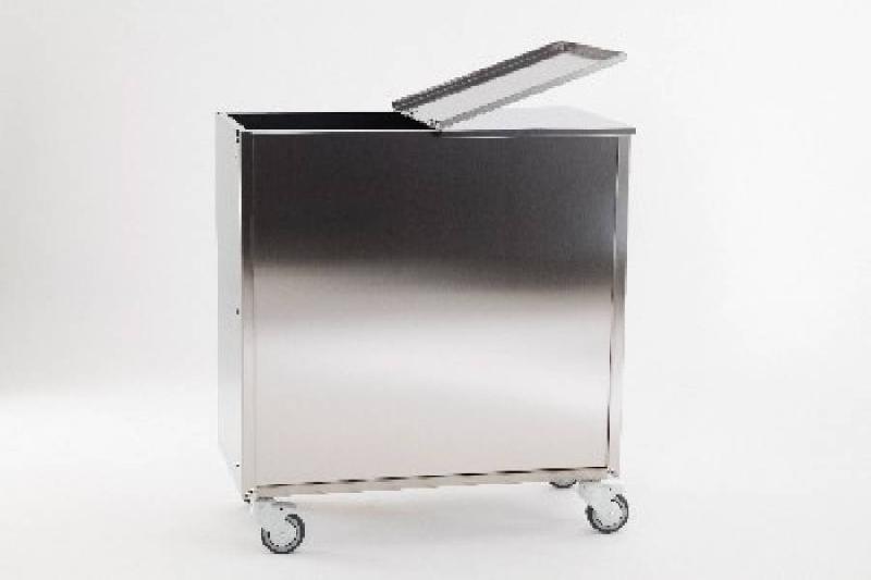 Trémie à farine - Bac en acier inox - Capacité max 50 kg - Dimensions 38x72x76 cm_0