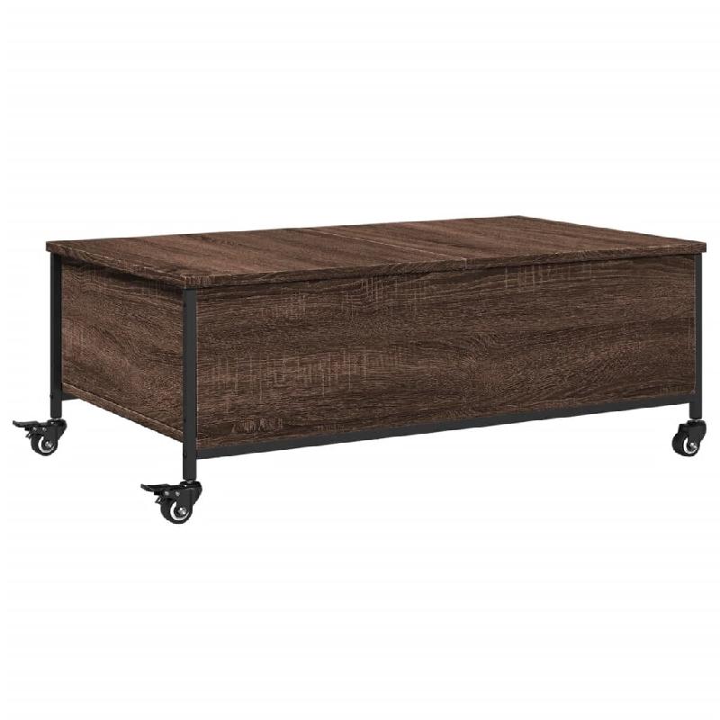 VidaXL Table basse avec roulettes chêne marron bois d'ingénierie Modèle Aurore Design - 842300_0