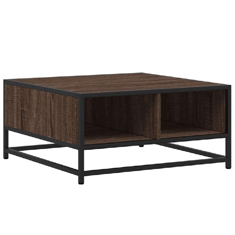VidaXL Table basse chêne marron 60,5x60,5x30cm bois d'ingénierie/métal Modèle Liberté Horizon - 848768_0