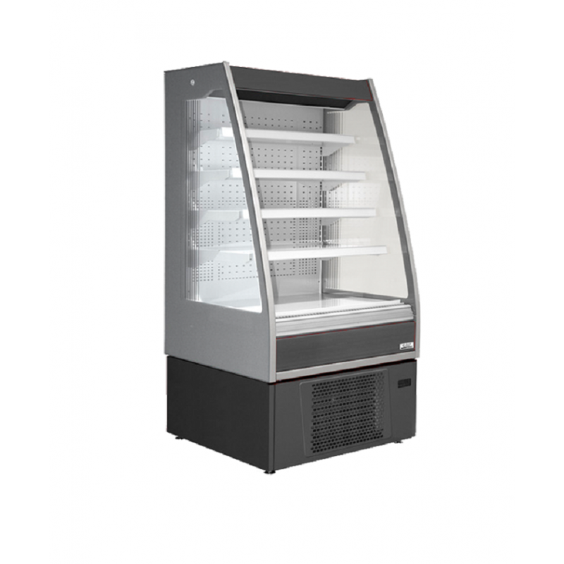 Vitrine réfrigérée semi-verticale Curl BONNET NEVE - 1m ou 1m30, 4 étagères + base, groupe froid intégré, froid positif ventilé_0