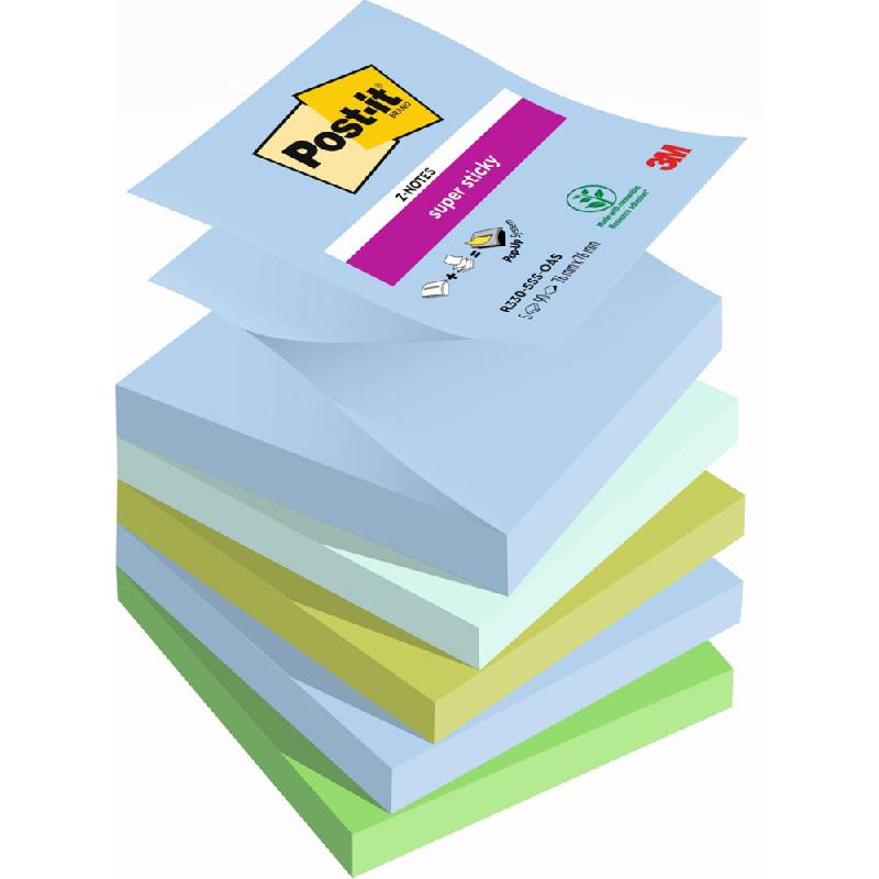 Z-NOTES REPOSITIONNABLES POST-IT OASIS 76 X 76 MM COLORIS ASSORTIES - 5 BLOCS DE 90 FEUILLES