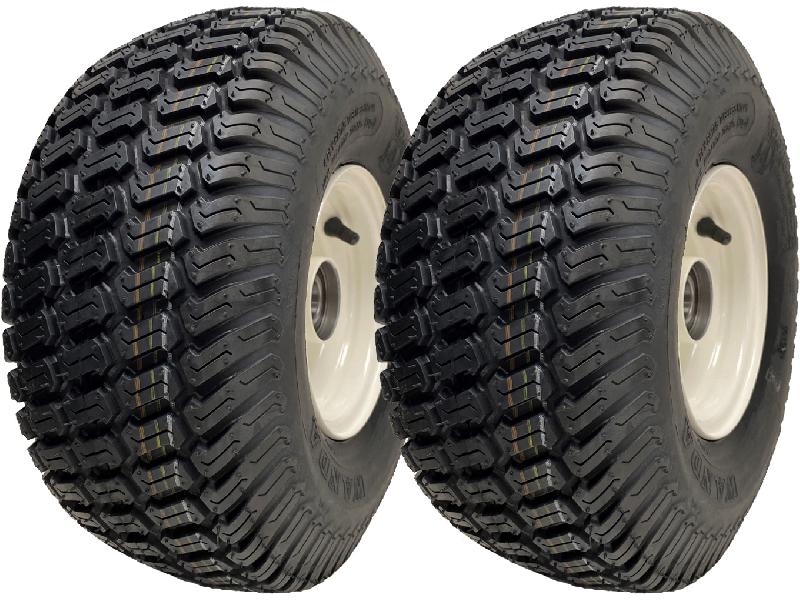 15x6.00-6 Grass Lawnmower Wheels Tyres Fitted on Rims 20mm Bearings (Set of 2)_0