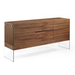 AC ANGEL CERDA Angel Cerdá Buffet en noyer et verre trempé 3062C 180 x 45 x 85 - marron Bois massif 8435631003397_0