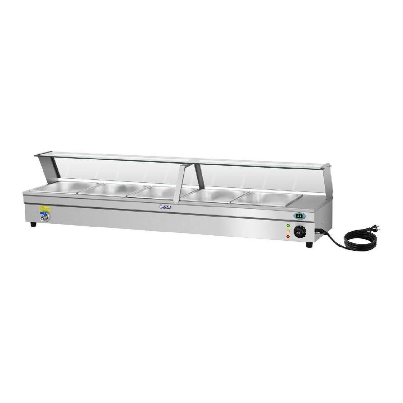 BAIN MARIE 2 200 WATTS - 5 X GN - 1/2 - AVEC ROBINET DE VIDANGE 14_0000560_0