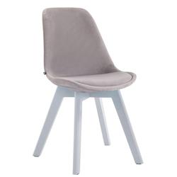 Décoshop26 - Chaise de salle à manger x1  design scandinave en velours gris et piètement à 4 pieds en bois blanc 10_0003291 - blanc 3000251501612_0