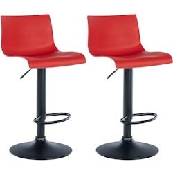 Décoshop26 - Lot de 2 tabourets de bar design simple avec repose-pieds en plastique rouge pieds en métal noir 10_0004046 - noir 3000251907728_0