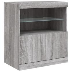 Helloshop26 - Buffet bahut commode armoire meuble de rangement organisateur cuisine salle de séjour salon avec lumières LED sonoma 02_0030080 - 3000_0