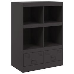 HELLOSHOP26 - Buffet bahut commode armoire meuble de rangement organisateur cuisine salle de séjour salon haut 67 x 39 x 95 cm acier noir 02_0034954_0