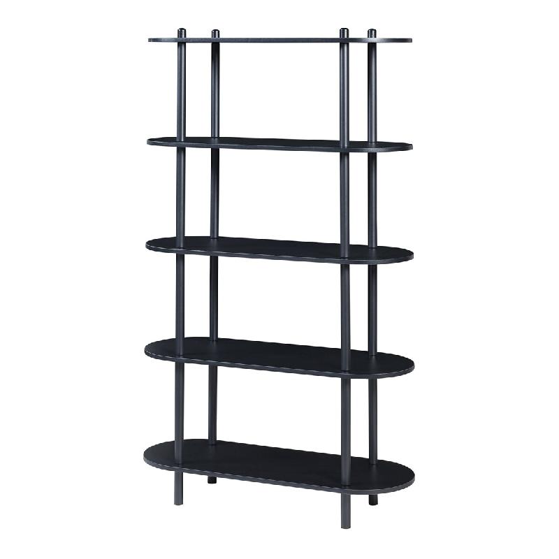 Helloshop26 - Étagère design intemporel salon chambre meuble de rangement autoportante diamètre à 5 niveaux noir 03_0011166 - 3000225603908_0