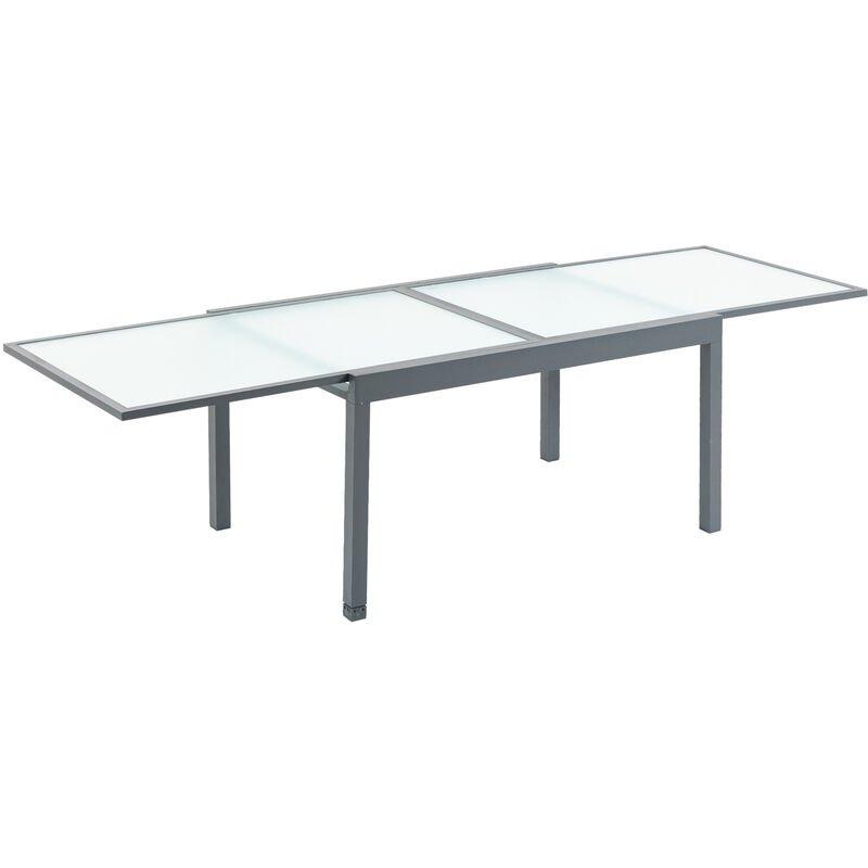 TABLE EXTENSIBLE DE JARDIN GRANDE TAILLE DIM. DÉPLIÉES 270L X 90L X 73H