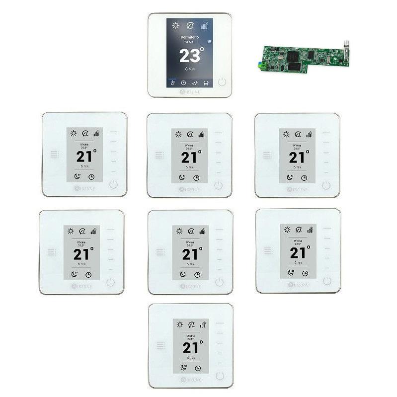 PACK THERMOSTATS BLUE THINK RADIO AIRZONE BLANC CONNECTÉ 8 ZONES_0