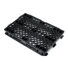 Palette hygiénique en plastique 1200 x 800 mm - moulée en une seule pièce, gerbable avec plateau en nid d'abeille_0