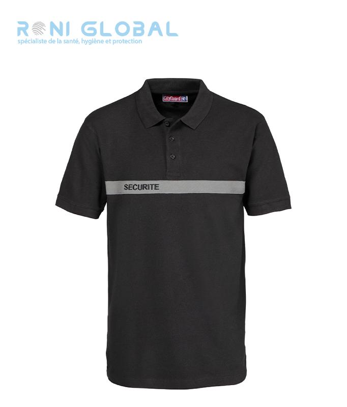 Polo de travail sécurité - bande grise - City Guard - 100% coton 240g/m² - Ref: city-15145_0
