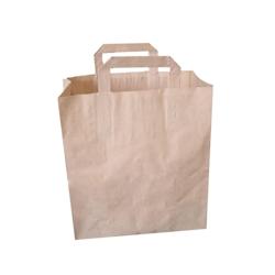 Sac kraft brun 35 x 32 x 16 cm - poignées plates - 75 g/m² - Evenplast - 377096 - plastique_0