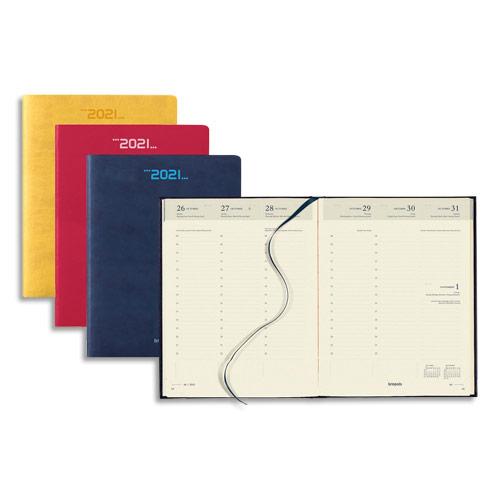 SEMAINIER BREPOLS TIMING COLORA - FORMAT 17,1X22 CM - 1 SEMAINE SUR 2 PAGES - PAPIER CHAMOIS - ASSORTIS - LOT DE 3