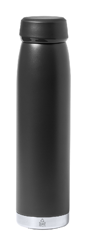 Thermos isotherme double paroi en inox recyclé - 380 ml - Couleur noire_0