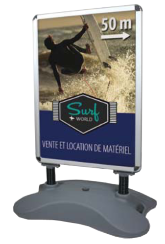 Totem Whirlwind A1 - Cadre clippant recto-verso - Signalétique extérieure mobile et résistante aux intempéries_0