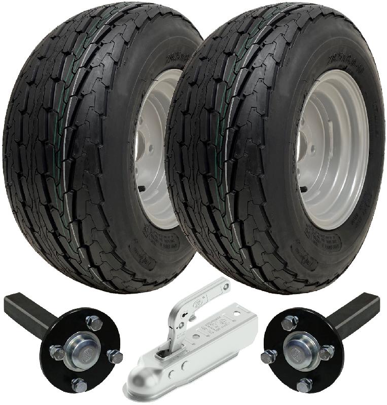 20.5x8.00-10 Trailer Kit High Speed Road Legal Wheels + Hub  Stub Axle  Hitch_0