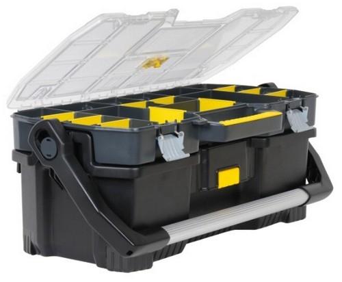 Boîte à outils Stanley 1-97-514 - 60 cm avec organiseur transparent, verrouillage et poignée_0