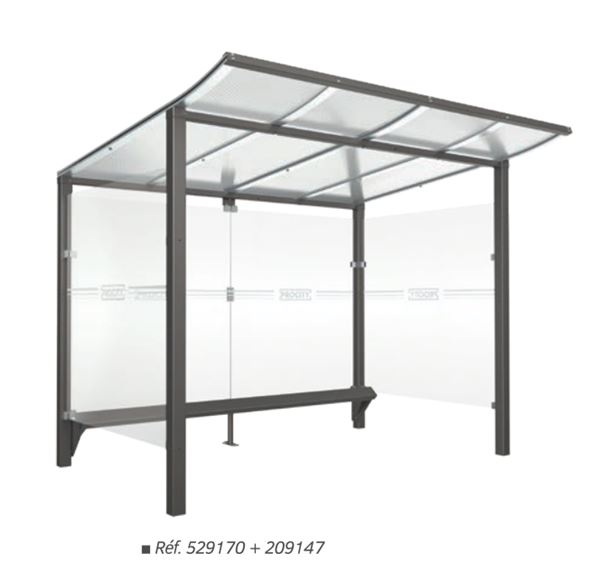 Abri vélos MODULO - simple et soigné avec toiture légèrement courbée, pose par scellement_0