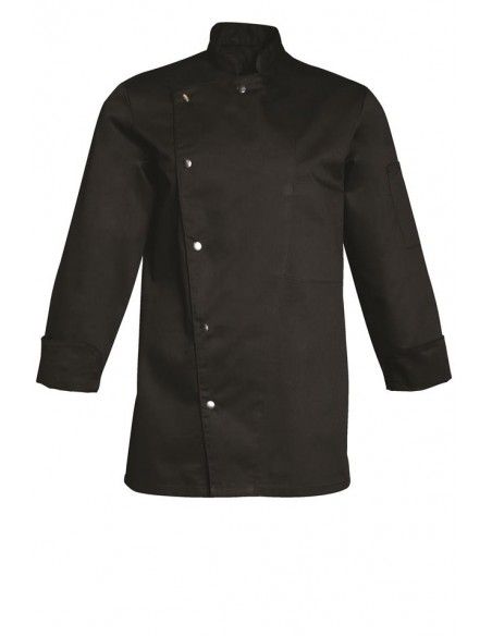 Albanlp001 - Veste de cuisine SNV - manches longues, pressions bronze, aération sous les bras, poly/coton 210 grs_0