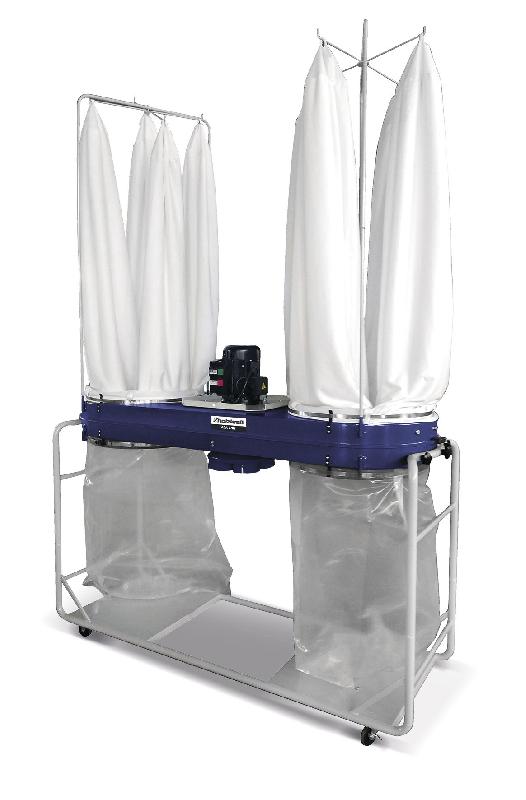 Aspirateur à copeaux bois Holzkraft ASA7703 - 1620m³/h, 1,1kW, 230V, double collecte, sac 30µm_0
