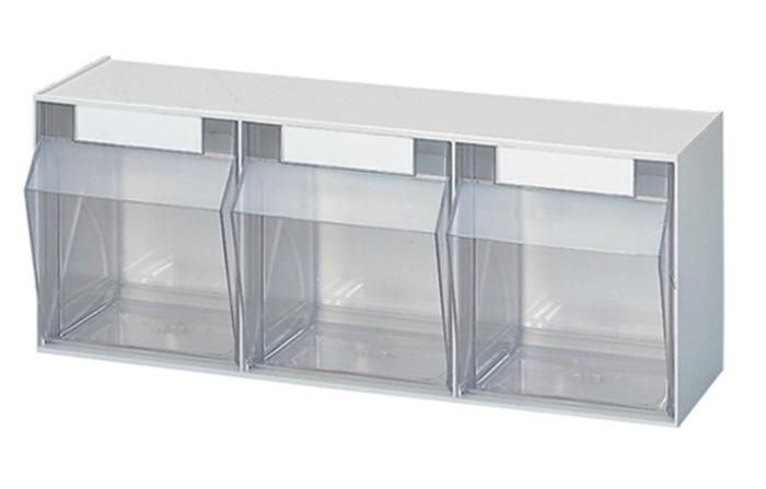 Casier transparent H242xl600xP203 mm 3 x E plastique blanc LOCKWEILER_0