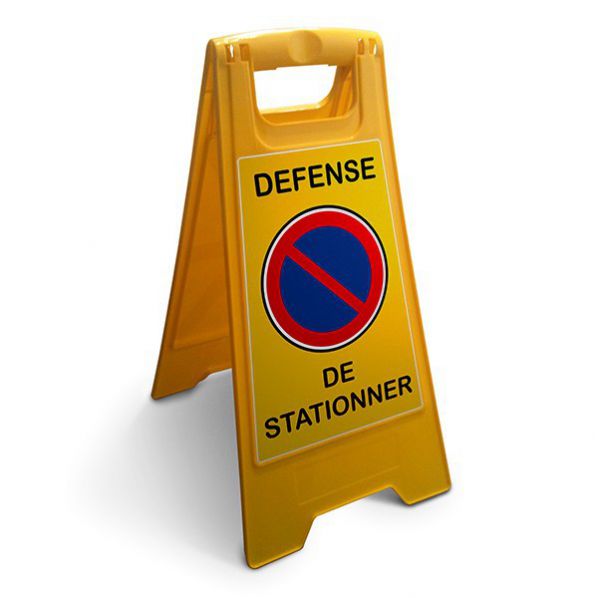 CHEVALET DEFENSE DE STATIONNER | FOND JAUNE