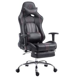 CLP Fauteuil de bureau Limit similicuir avec ou sans Repose-pieds téléscopique Noir / Marron/avec repose-pieds - marron polyester 191669164_0