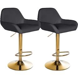CLP Lot de 2 tabourets de bar Braga Gold similicuir Noir - noir polyester 325452_0