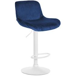 CLP Tabouret de bar Solon blanc Bleu/Velours - bleu textile 326118_0