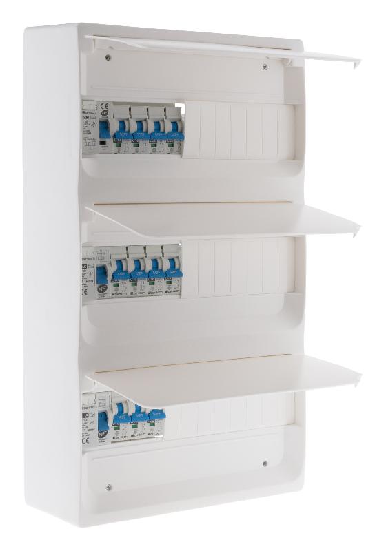 Coffret T4 39 modules Blanc équipé de 11 disjoncteurs et 3 inter. Diff. Livré avec accessoires - Zenitech_0