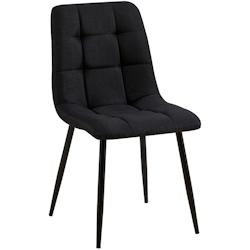 Décoshop26 - Chaise de salle à manger x1 coutures décoratives carrées en tissu noir et métal noir 10_0002139 - noir 3000250859301_0