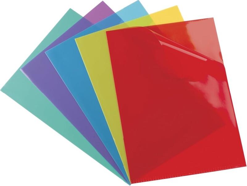 ELBA Boîte de 100 pochettes coin haute résistance A4, en PVC souple coloris assortis (5) - 3045056801154_0