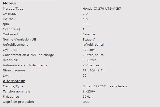 Groupe électrogène EP4100 - Europower - 4 kVA max. - 230V - 60 kg_1