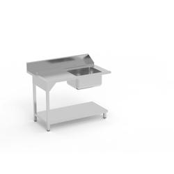 ERATOS Table De Prelavage Avec Bac 500X400X250 Aisi-304 18/10 - 1600X750X850 - Avec Etagere - Accroche A Droite MP-160D - MP-160D_0