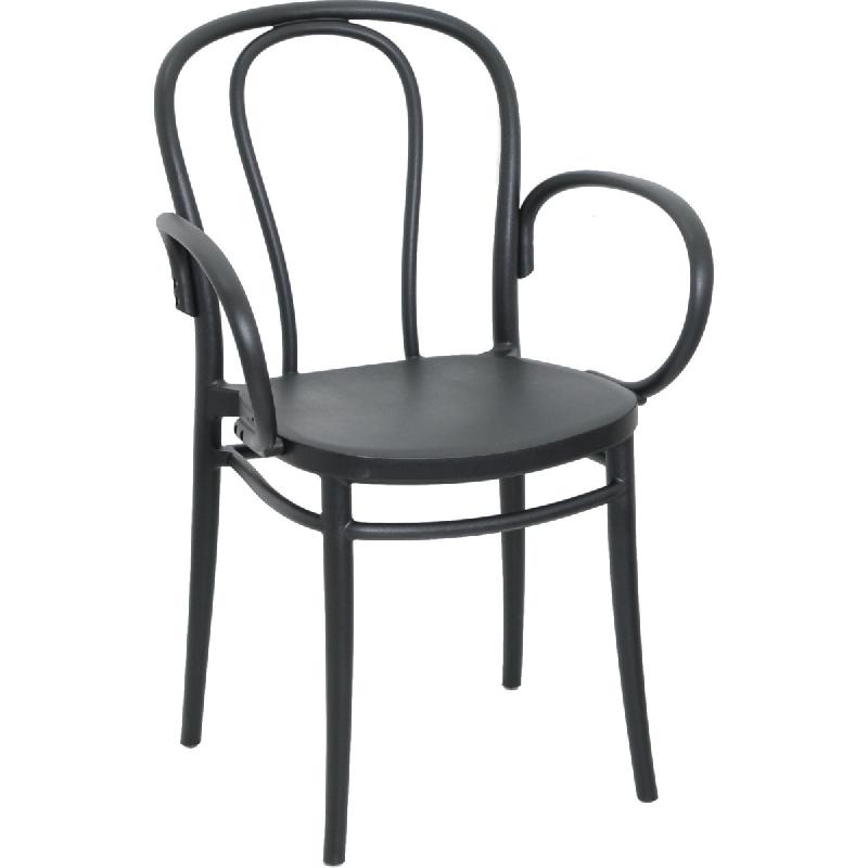 Fauteuil VICTOR polypropylène - Fauteuil de terrasse contemporain monobloc renforcé - Poly Design - Référence 00670149NOI_0
