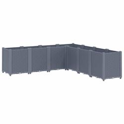 Helloshop26 - Jardinière bac lit surélevé plantes fleurs terrasse jardin 160 x 160 x 53 cm PP gris 02_0037459 - 3000217660124_0