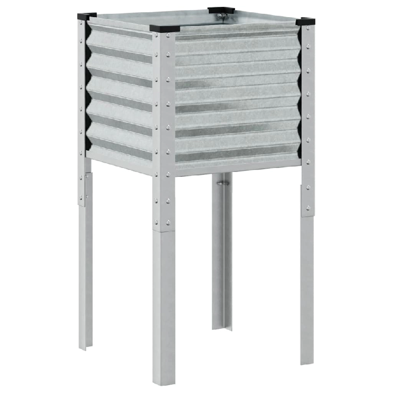 Helloshop26 - Jardinière bac lit surélevé plantes fleurs terrasse jardin 45 x 45 x 88 cm acier galvanisé Argent 02_0037617 - 3000213908954_0