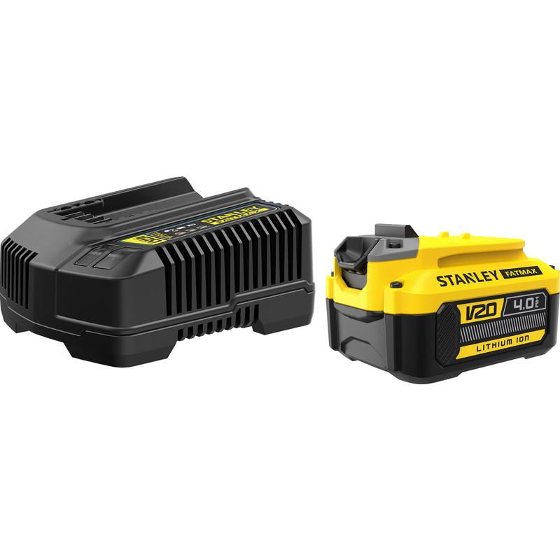 KIT CHARGEUR + 1 BATTERIE STANLEY FATMAX V20 LI-ION 18V - 4,0AH